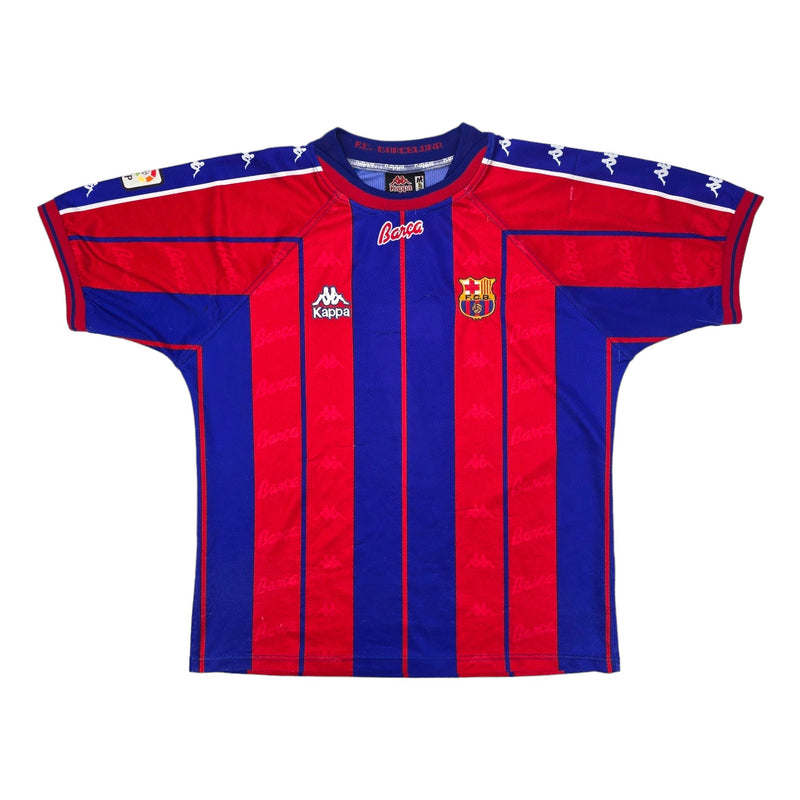 1997/98 Barcelona Home Football Shirt (M) Kappa #7 Figo - Football Finery - FF203974