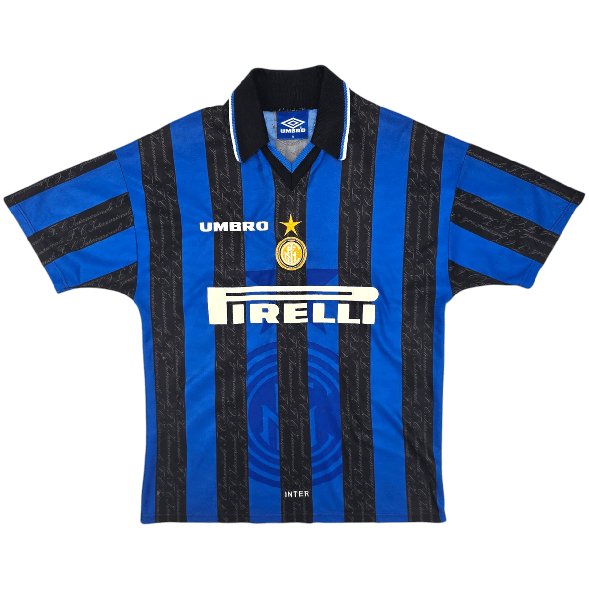 1997/98 Inter Milan Home Football Shirt (M) Umbro #10 Ronaldo - Football Finery - FF204521