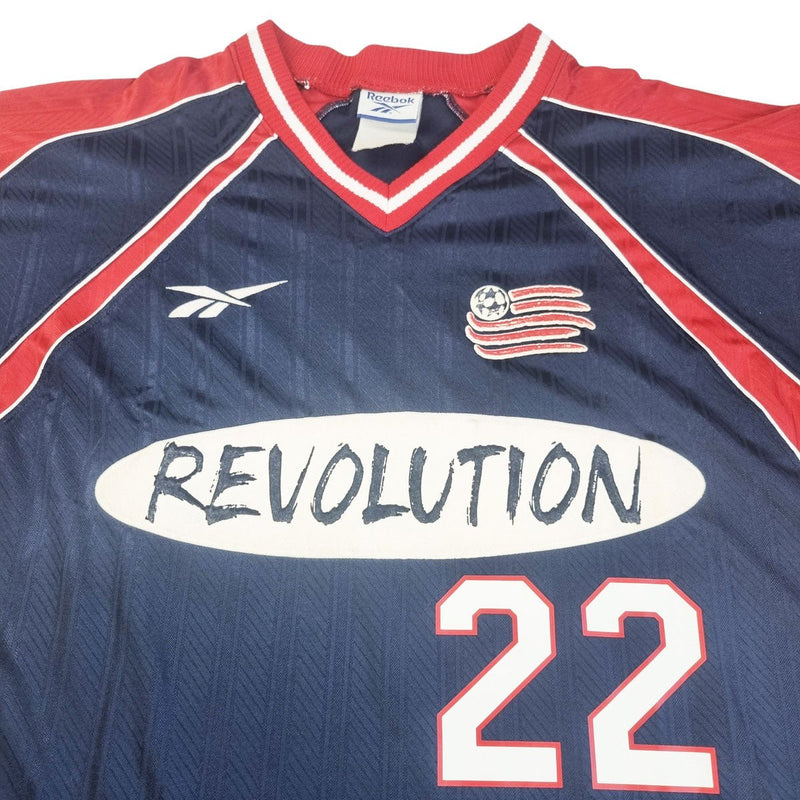 1997/98 New England Rev Home Football Shirt (L) Reebok #22 Lalas - Football Finery - FF202755