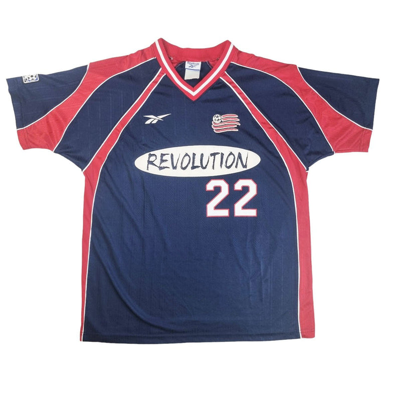 1997/98 New England Rev Home Football Shirt (L) Reebok #22 Lalas - Football Finery - FF202755