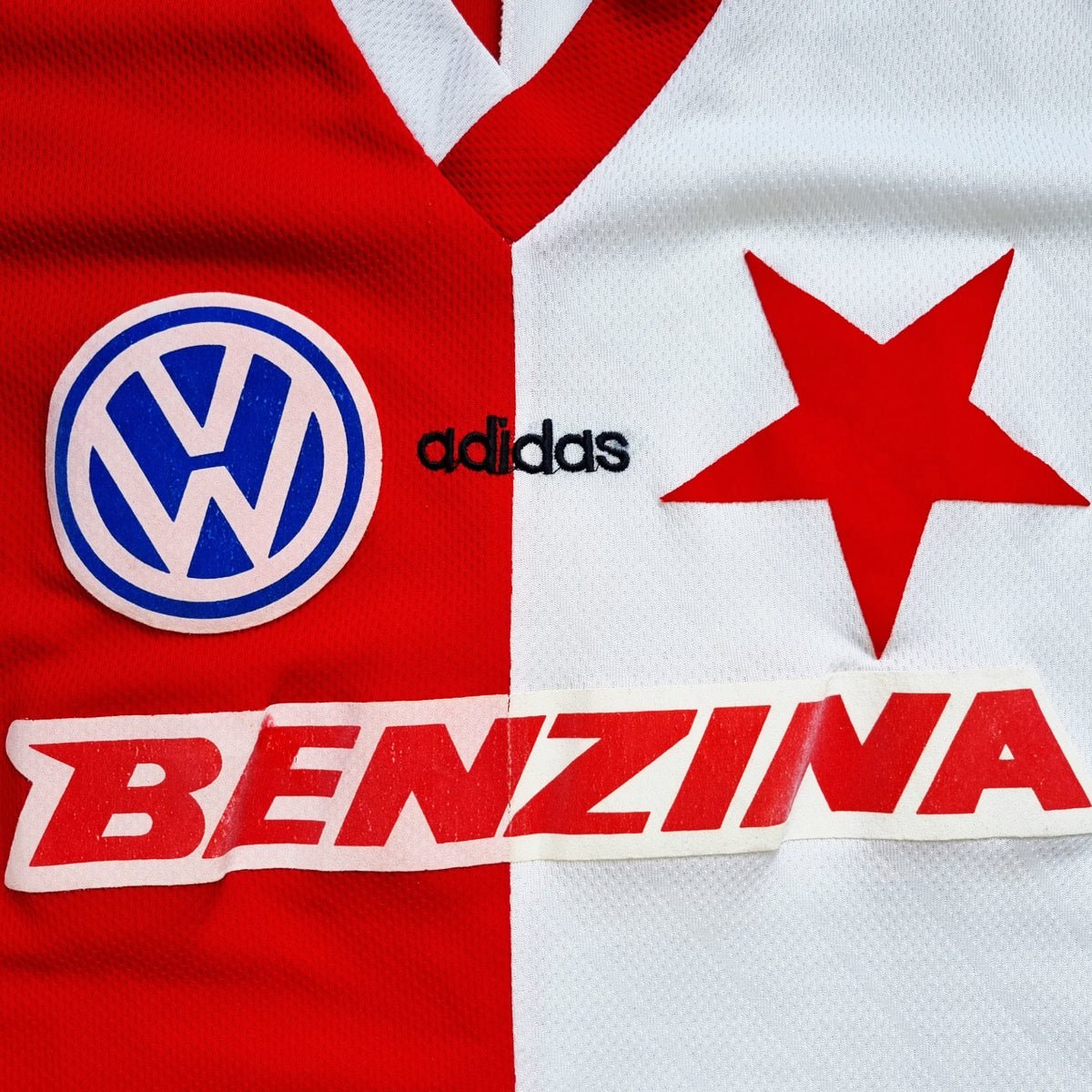 1997/98 Slavia Praha Home Football Shirt (M) Adidas - Football Finery - FF202853