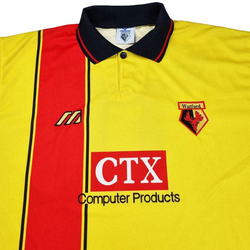 1997/98 Watford Home Football Shirt (L) Mizuno #11 Rosenthal - Football Finery - FF202412