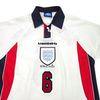 1997/99 England Home Football Shirt (XL) Umbro # 6 Southgate - Football Finery - FF202328