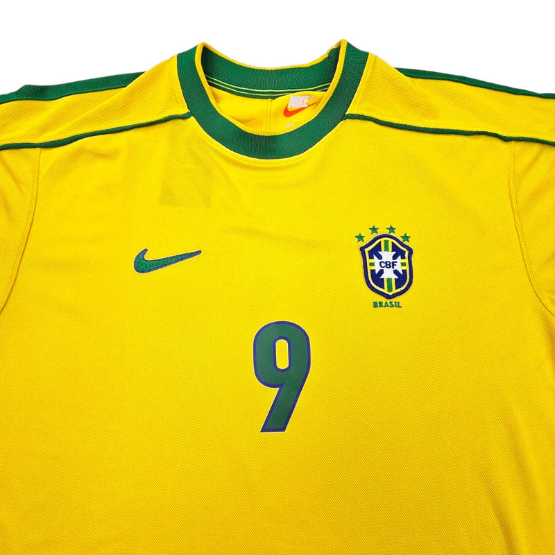 1998/00 Brazil Home Football Shirt (M) Nike #9 Ronaldo - Football Finery - FF203009