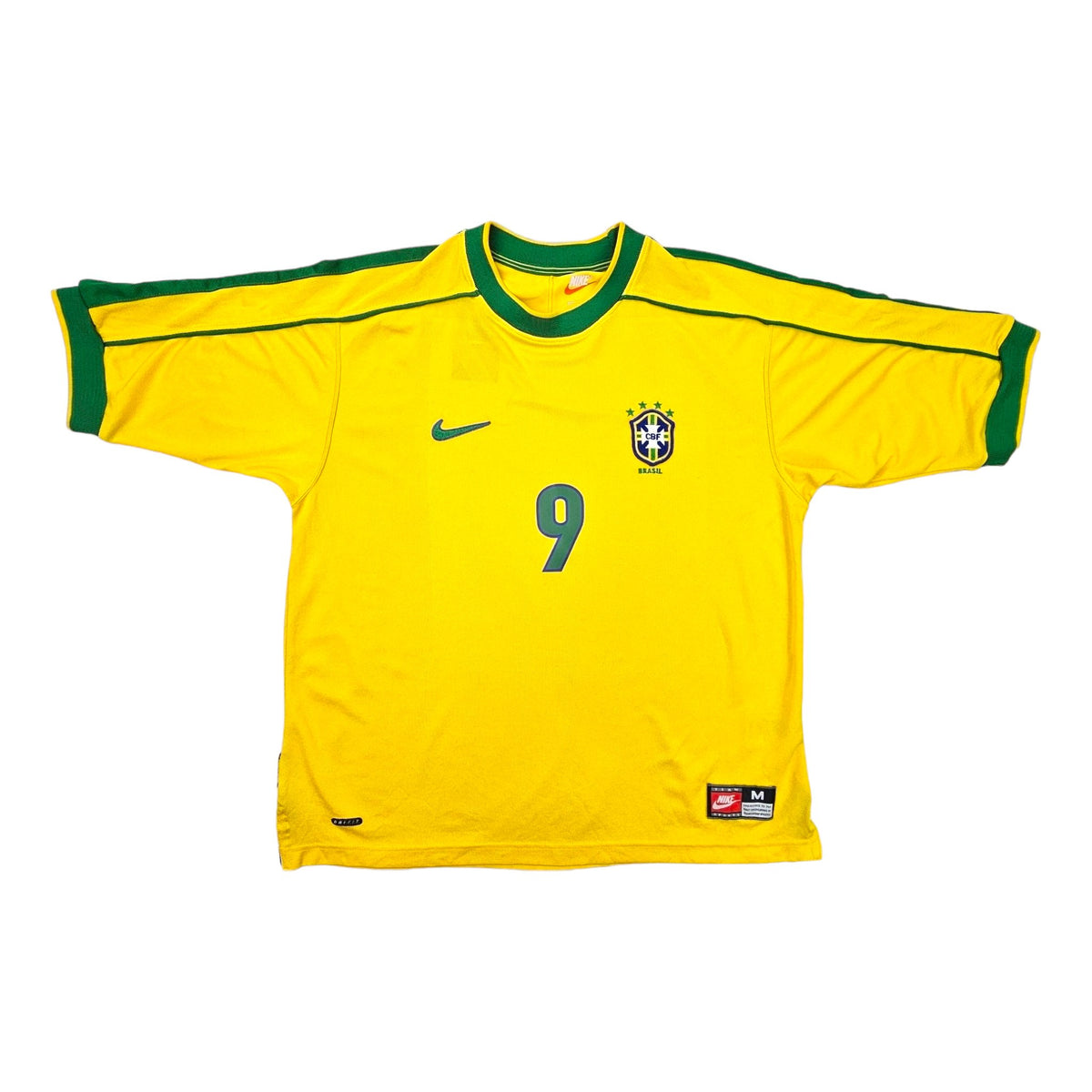 1998/00 Brazil Home Football Shirt (M) Nike #9 Ronaldo - Football Finery - FF203009