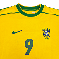 1998/00 Brazil Home Football Shirt (M) Nike #9 Ronaldo - Football Finery - FF204436