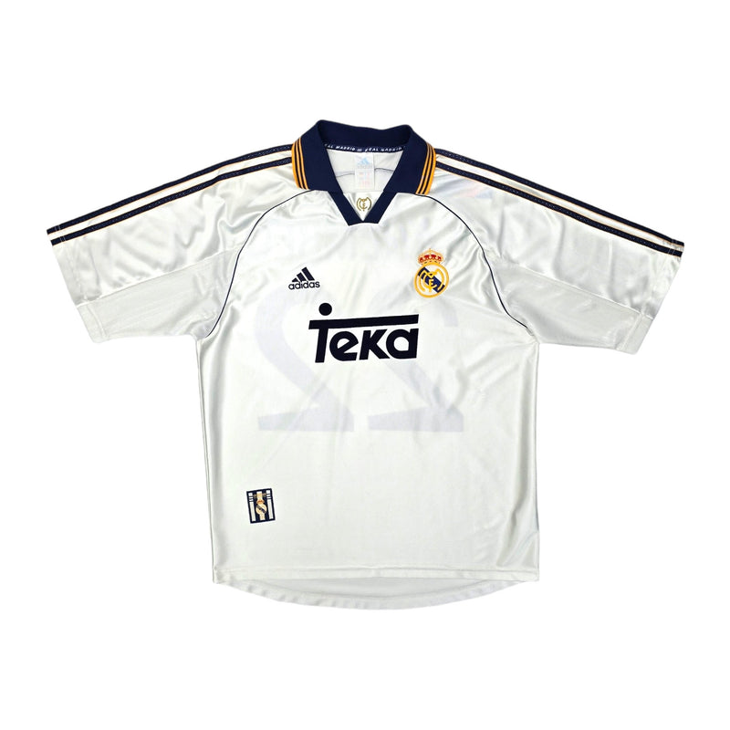 1998/00 Real Madrid Home Football Shirt (M) Adidas #22 Karembeu - Football Finery - FF203895