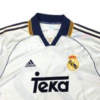 1998/00 Real Madrid Home Football Shirt (M) Adidas #22 Karembeu - Football Finery - FF203895