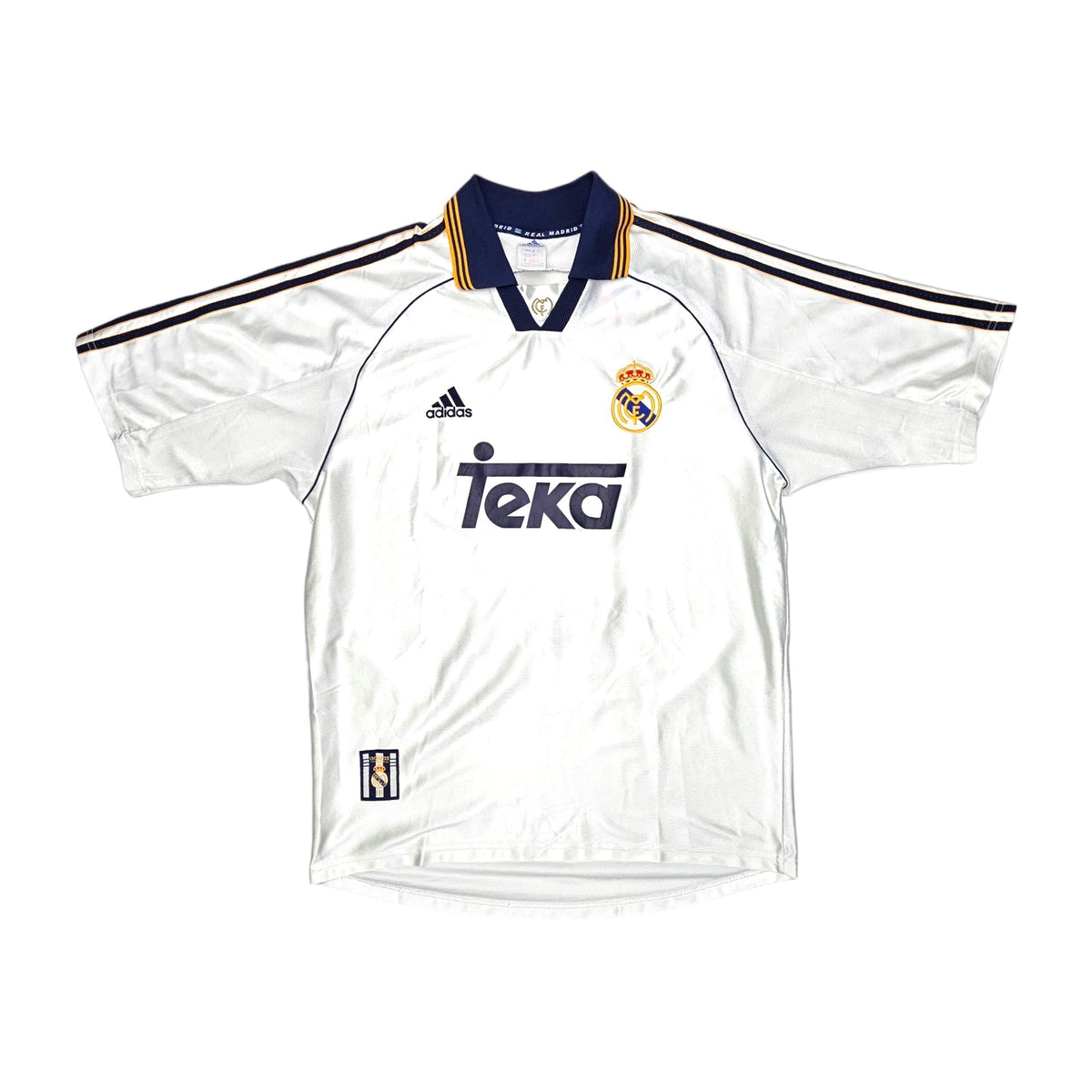 1998/00 Real Madrid Home Football Shirt (M) Adidas #3 Carlos - Football Finery - FF203190