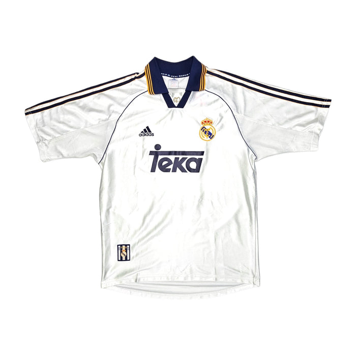 1998/00 Real Madrid Home Football Shirt (M) Adidas #3 Carlos - Football Finery - FF203190