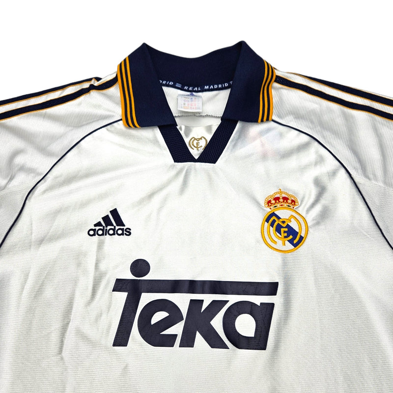 1998/00 Real Madrid Home Football Shirt (M) Adidas #3 Carlos - Football Finery - FF203190