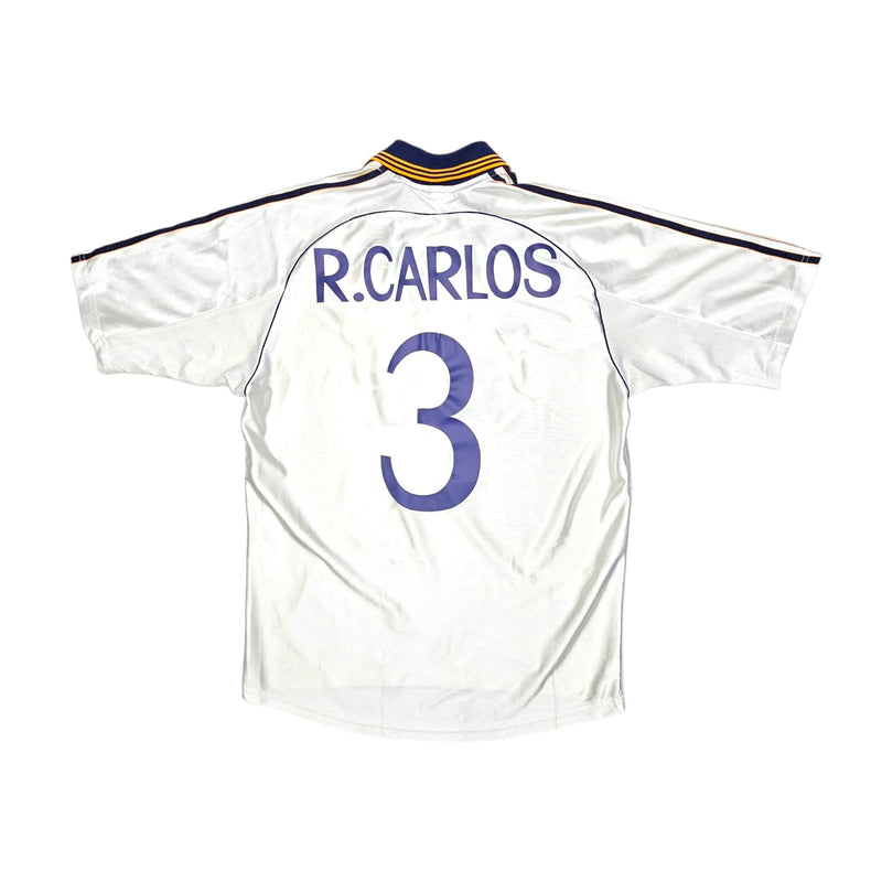 1998/00 Real Madrid Home Football Shirt (M) Adidas #3 Carlos - Football Finery - FF203190