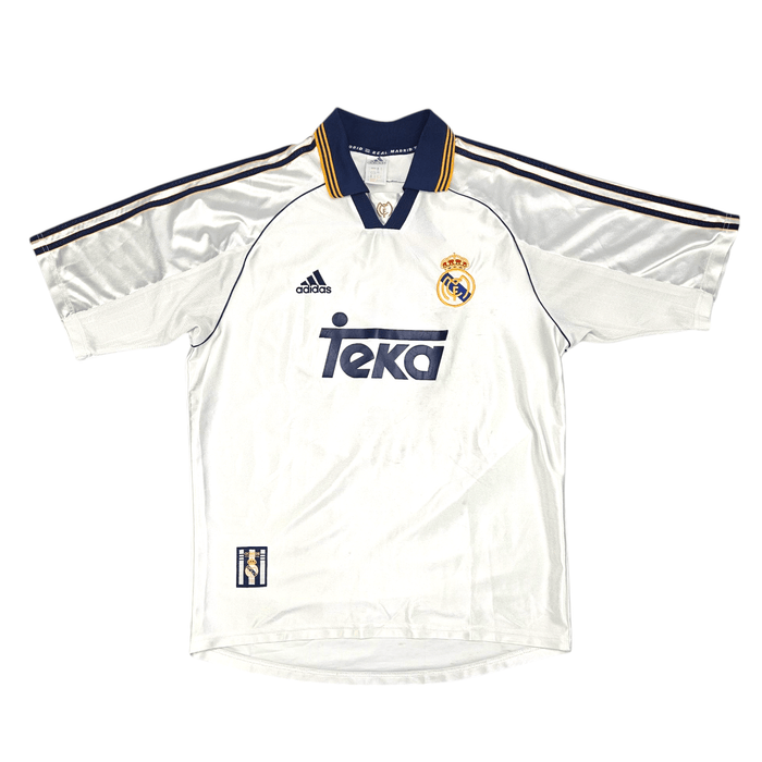 1998/00 Real Madrid Home Football Shirt (M) Adidas #3 Carlos - Football Finery - FF203190