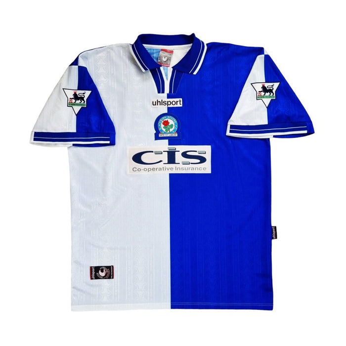 1998/99 Blackburn Rovers Home Football Shirt (XL) Uhlsport #9 Sutton - Football Finery - FF202408