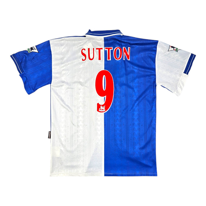 1998/99 Blackburn Rovers Home Football Shirt (XL) Uhlsport #9 Sutton - Football Finery - FF202408