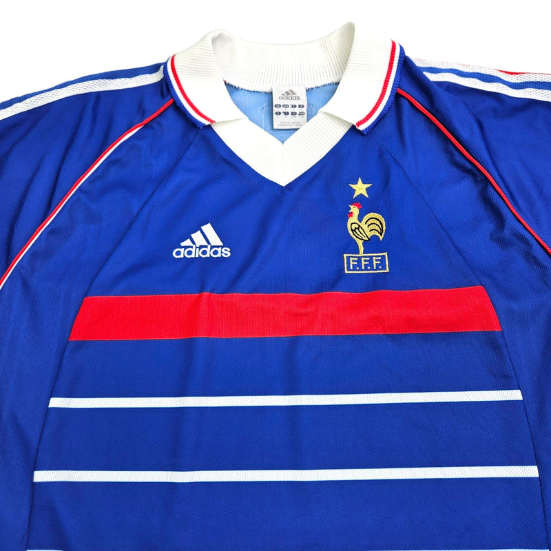 1998/99 France Home Football Shirt (L) Adidas (Official Re - Issue, 2008) - Football Finery - FF203541