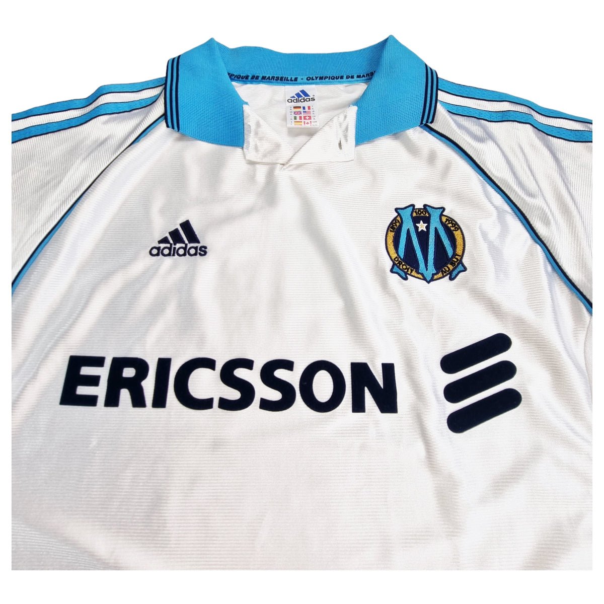 1998/99 Olympique Marseille Home Football Shirt (XL) Adidas (Centenary) - Football Finery - FF203170