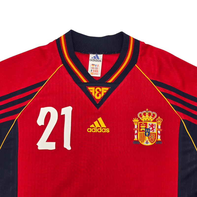 1998/99 Spain Home Football Shirt (M) Adidas #21 Luis Enrique - Football Finery - FF204533