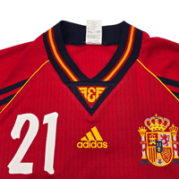 1998/99 Spain Home Football Shirt (M) Adidas #21 Luis Enrique - Football Finery - FF204533