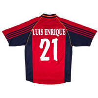 1998/99 Spain Home Football Shirt (M) Adidas #21 Luis Enrique - Football Finery - FF204533