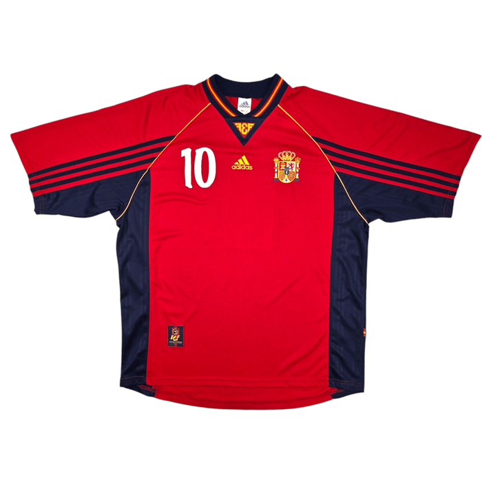 1998/99 Spain Home Football Shirt (XL) Adidas #10 Raul - Football Finery - FF204506