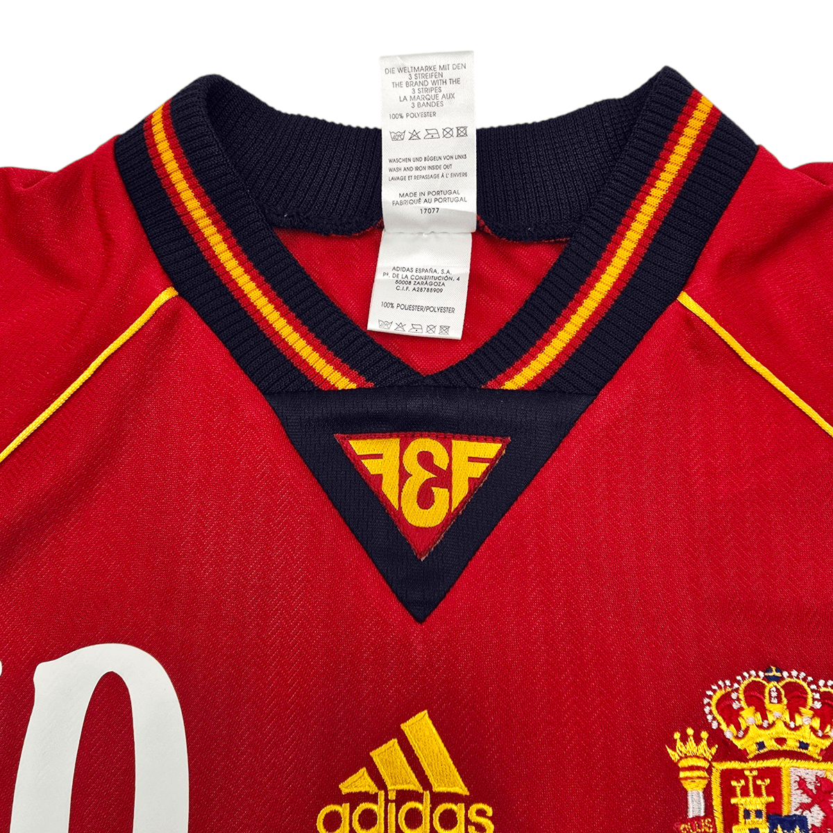 1998/99 Spain Home Football Shirt (XL) Adidas #10 Raul - Football Finery - FF204506