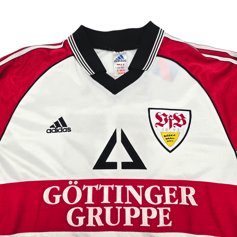 1998/99 Stuttgart Home Football Shirt (L) Adidas #11 Bobic - Football Finery - FF204427