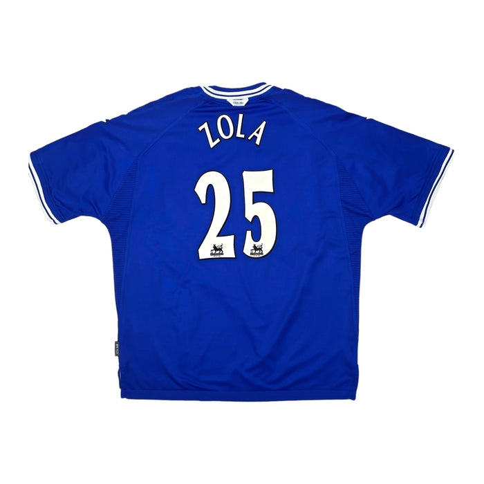 1999/00 Chelsea Home Football Shirt (2XL) #25 Zola - Football Finery - FF203850