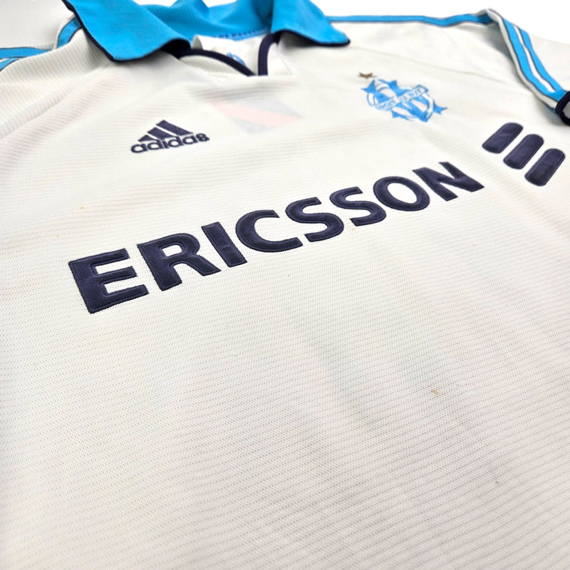 1999/00 Olympique Marseille Home Football Shirt (L) Adidas #11 Ravanelli - Football Finery - FF203680