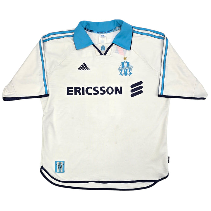 1999/00 Olympique Marseille Home Football Shirt (L) Adidas #11 Ravanelli - Football Finery - FF204479