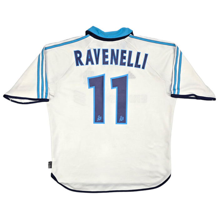 1999/00 Olympique Marseille Home Football Shirt (L) Adidas #11 Ravanelli - Football Finery - FF204479