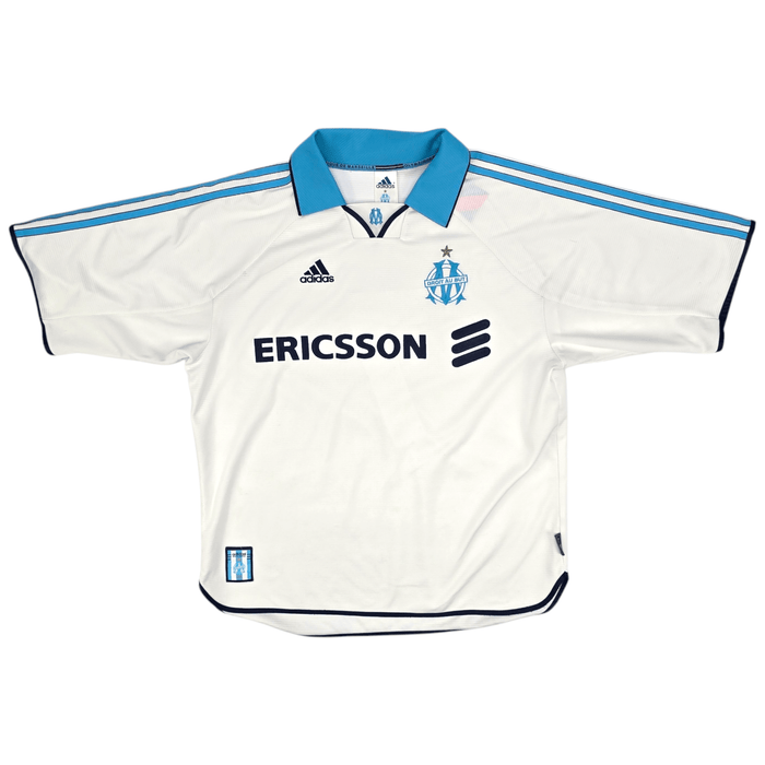 1999/00 Olympique Marseille Home Football Shirt (L) Adidas #7 Pires - Football Finery - FF204611