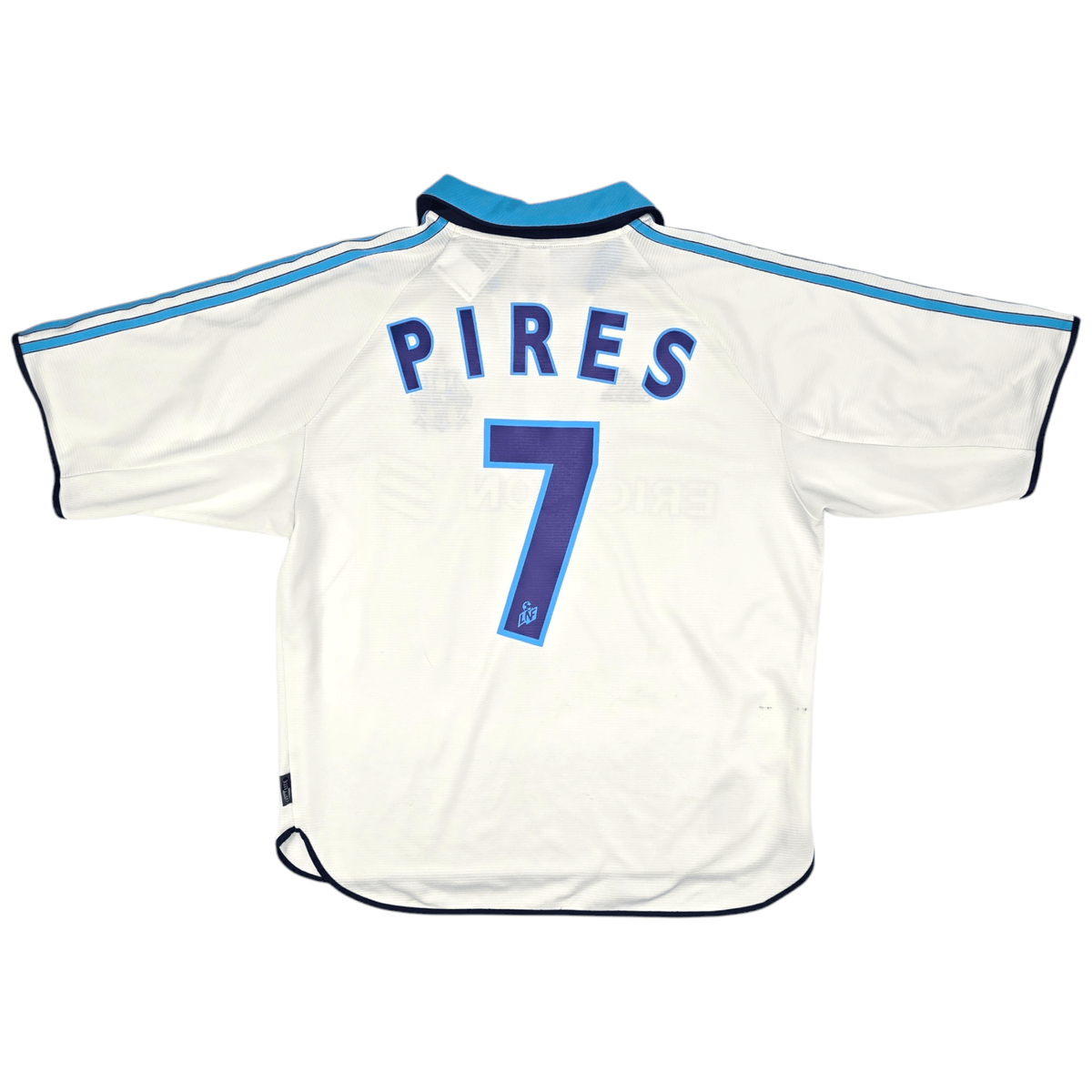 1999/00 Olympique Marseille Home Football Shirt (L) Adidas #7 Pires - Football Finery - FF204611