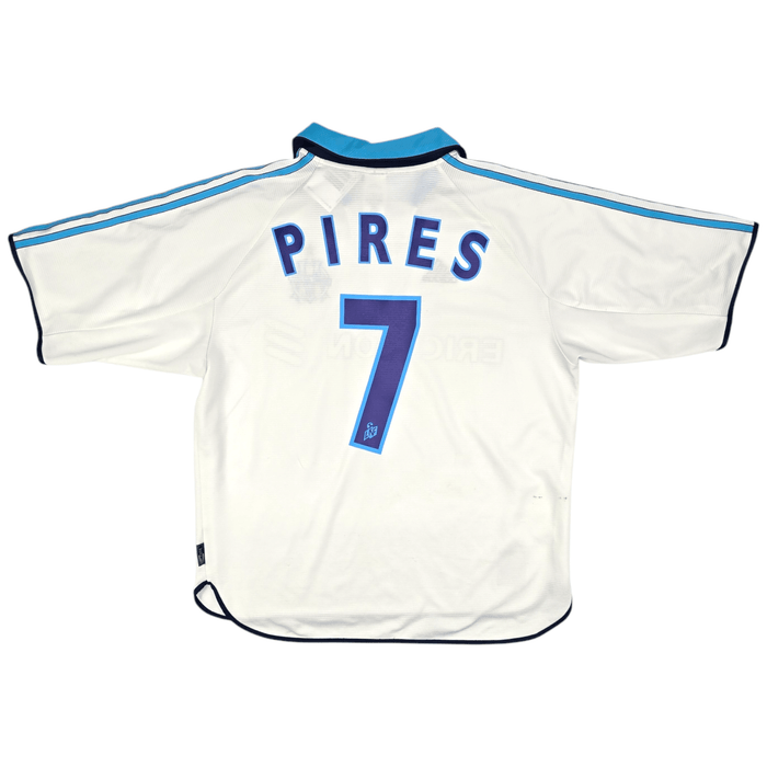 1999/00 Olympique Marseille Home Football Shirt (L) Adidas #7 Pires - Football Finery - FF204611