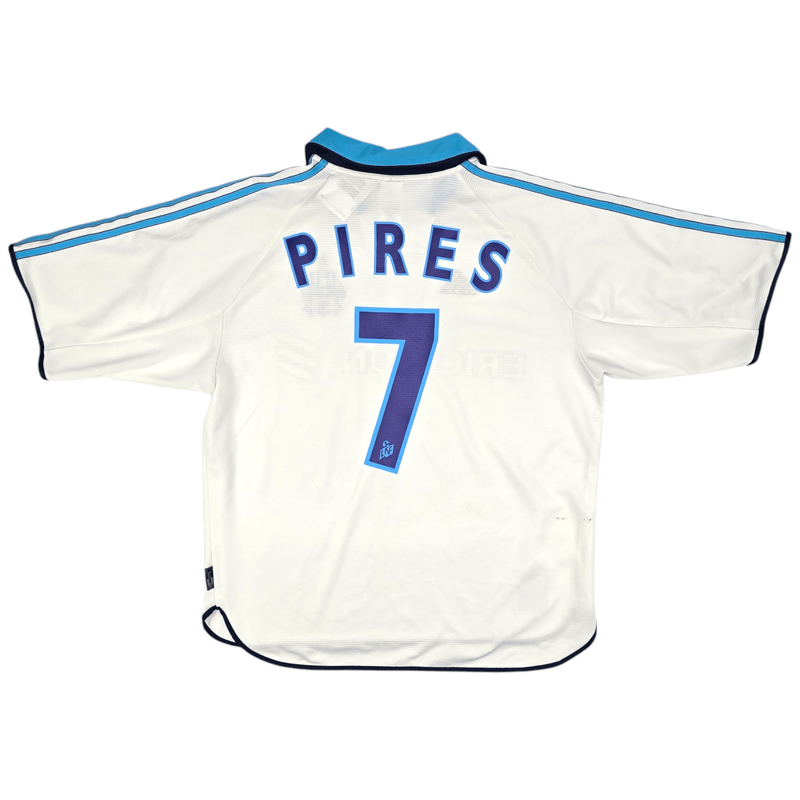 1999/00 Olympique Marseille Home Football Shirt (L) Adidas #7 Pires - Football Finery - FF204611