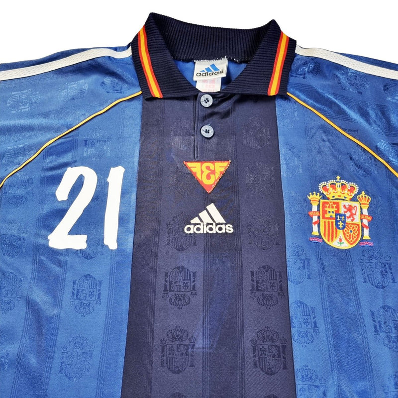 1999/00 Spain Away Football Shirt (L) Adidas #21 Enrique - Football Finery - FF202750