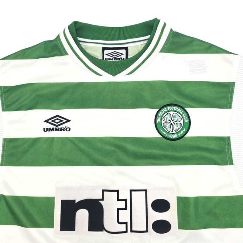 1999/01 Celtic Home Football Shirt (L) Umbro #7 Larsson - Football Finery - FF204403