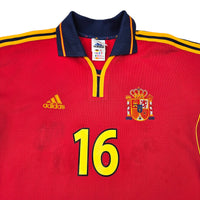 1999/02 Spain Home Football Shirt (M) Adidas #16 Mendieta - Football Finery - FF203418