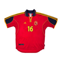 1999/02 Spain Home Football Shirt (M) Adidas #16 Mendieta - Football Finery - FF203418