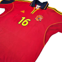 1999/02 Spain Home Football Shirt (M) Adidas #16 Mendieta - Football Finery - FF203418