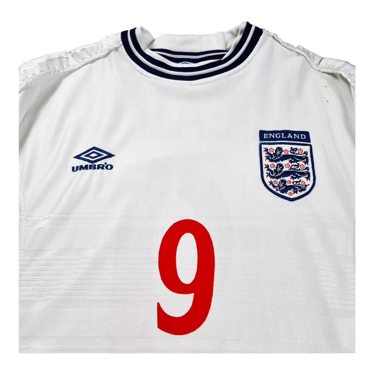 1999/2001 England Home (M) Umbro #9 Shearer - Football Finery - FF202469