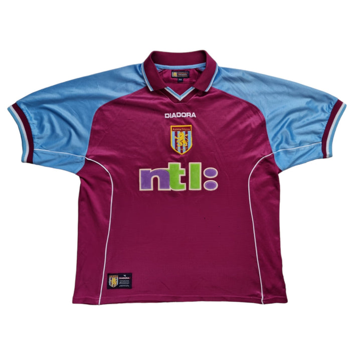 2000/01 Aston Villa Home Football Shirt (M) Diadora - Football Finery - FF202522