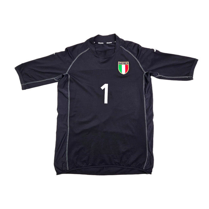 2000/01 Italy Goal Keeper Football Shirt (L) Kappa # 1 Buffon - Football Finery - FF202719