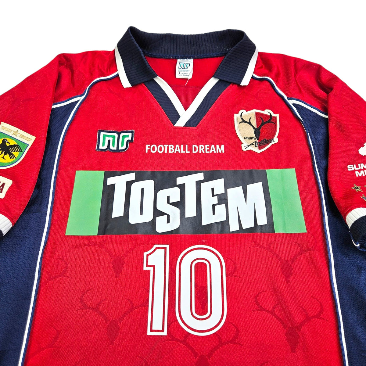 2000/01 Kashima Antlers Home Football Shirt (L) Ennerre # 10 (Bismarck) - Football Finery - FF203077