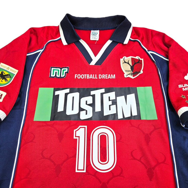 2000/01 Kashima Antlers Home Football Shirt (L) Ennerre # 10 (Bismarck) - Football Finery - FF203077