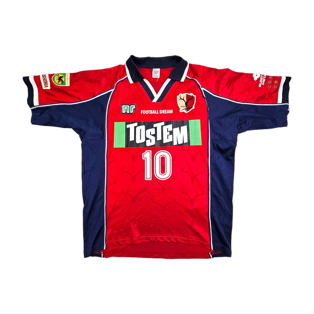 2000/01 Kashima Antlers Home Football Shirt (L) Ennerre # 10 (Bismarck) - Football Finery - FF203077