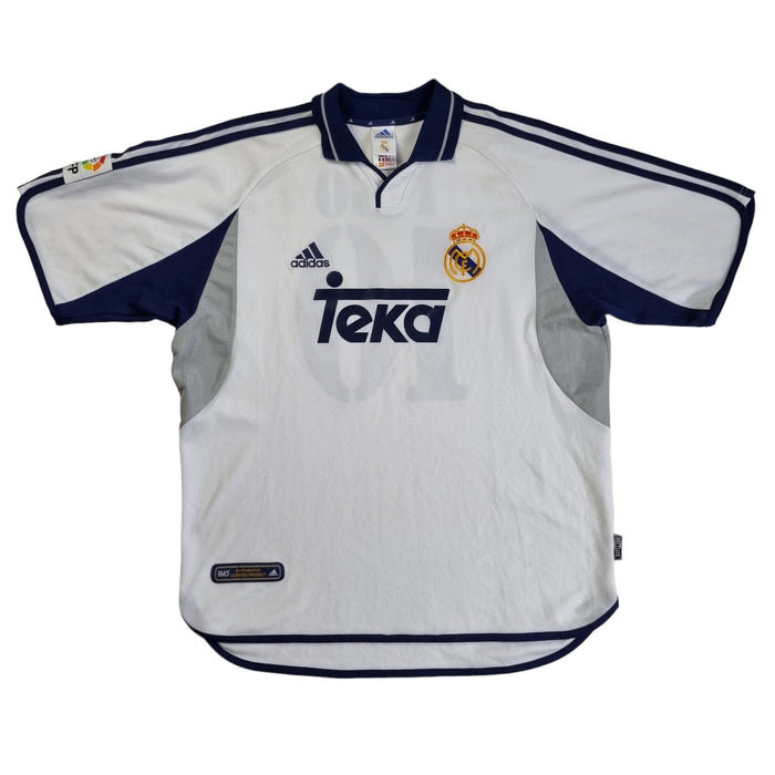 2000/01 Real Madrid Home Football Shirt (L) Adidas #10 Figo - Football Finery - FF202682