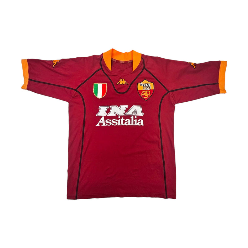 2000/01 Roma Home Football Shirt (M) Kappa #10 Totti - Football Finery - FF203297