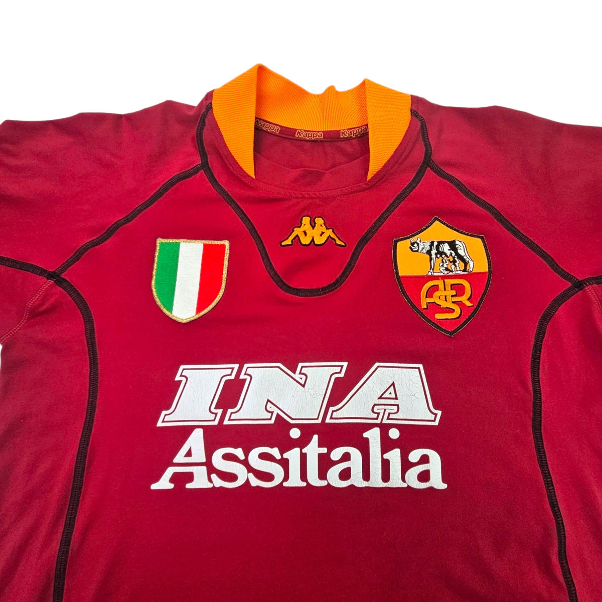 2000/01 Roma Home Football Shirt (M) Kappa #10 Totti - Football Finery - FF203297