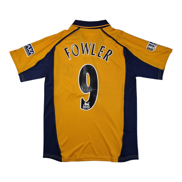 2000/02 Liverpool Away Football Shirt (M) Reebok #9 Fowler (Signed By Player) - Football Finery - FF202945